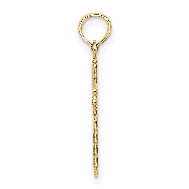 14K Yellow Gold Budded Cross Charm