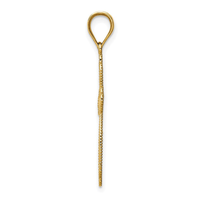 14K Yellow Gold Budded Cross Pendant