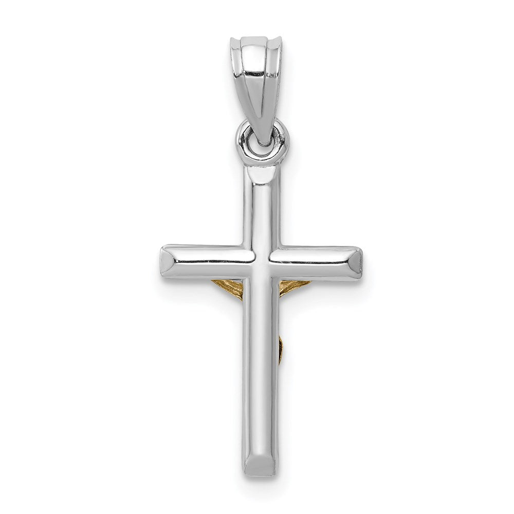 14K Two-Tone Hollow Crucifix Charm