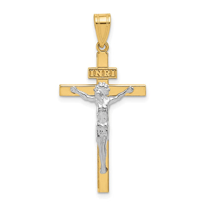 14K Two-Tone Inri Crucifix Pendant