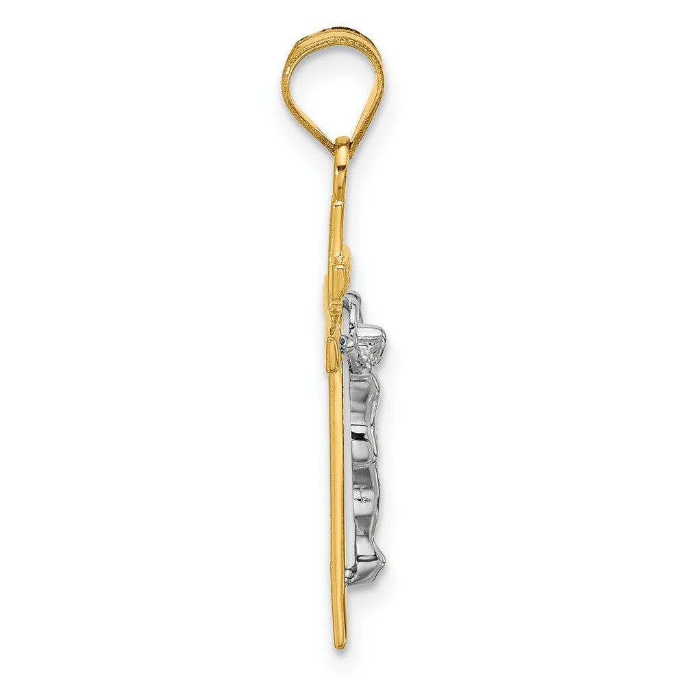 14K Two-Tone Inri Crucifix Pendant