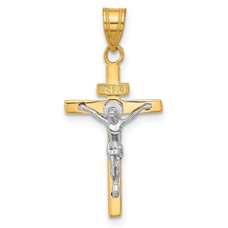 14K Two-Tone Inri Crucifix Pendant