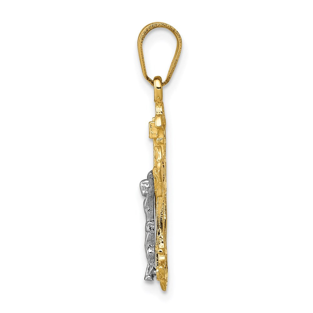 14K Two-Tone Inri Crucifix Charm