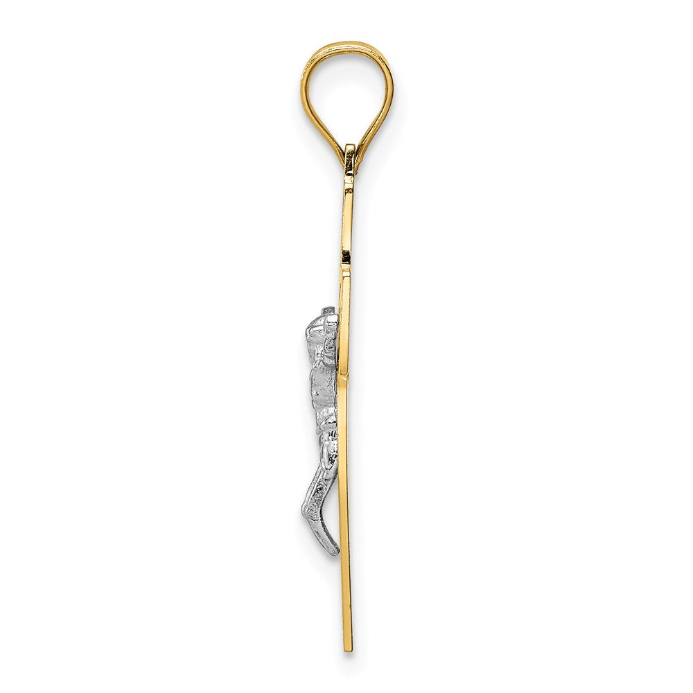 14K Two-Tone Crucifix Pendant