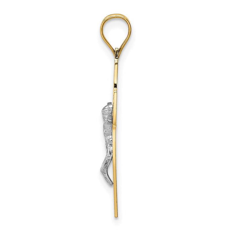 14K Two-Tone Crucifix Pendant