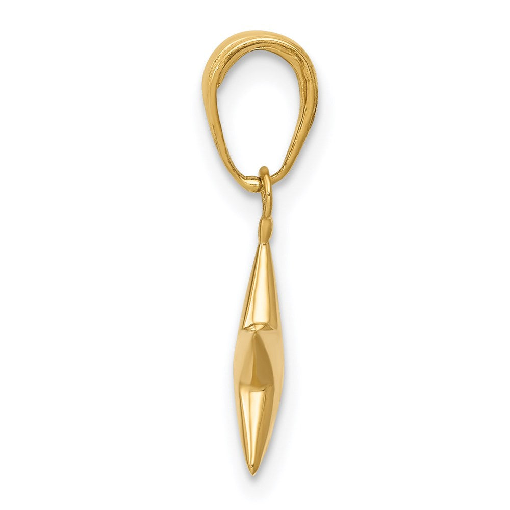 14K Yellow Gold Small Polished 3-D Star Charm