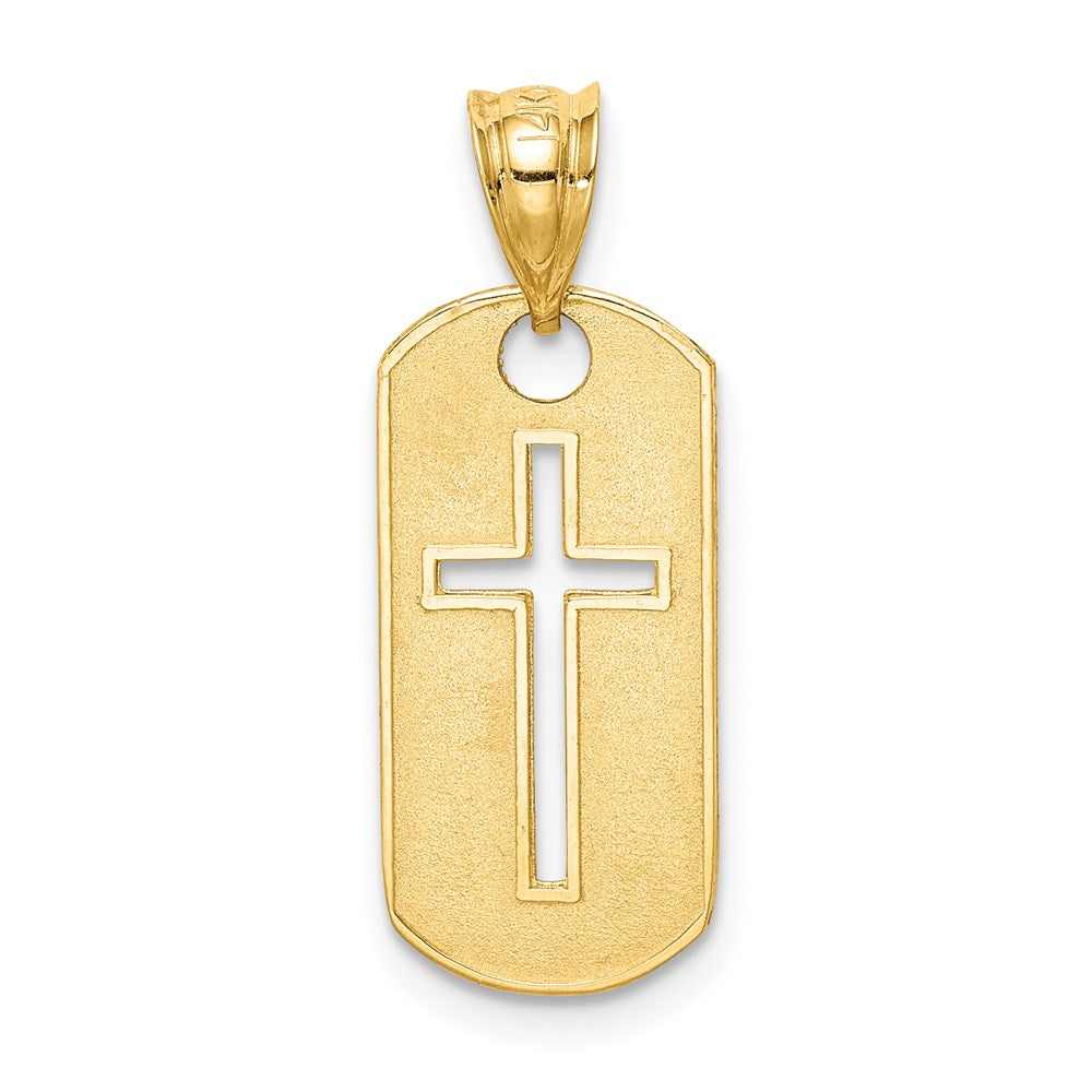 14K Yellow Gold Polished Cross Cut-Out Pendant