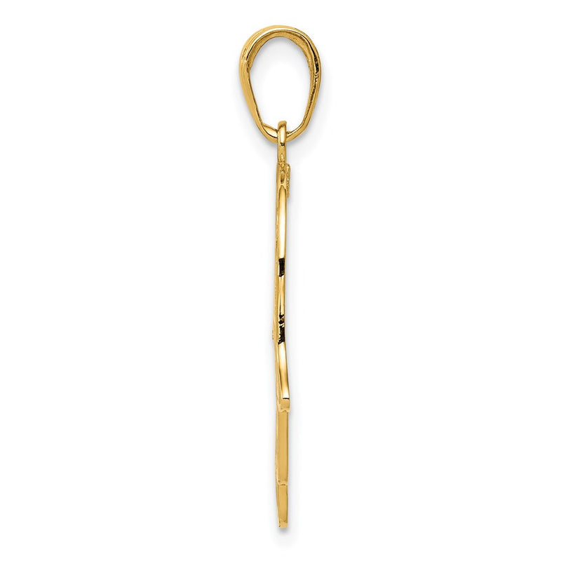 14K Yellow Gold Filigree Chamseh Pendant