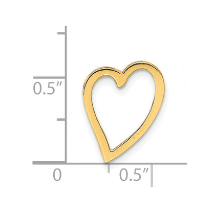 14K Yellow Gold Polished Heart Chain Slide