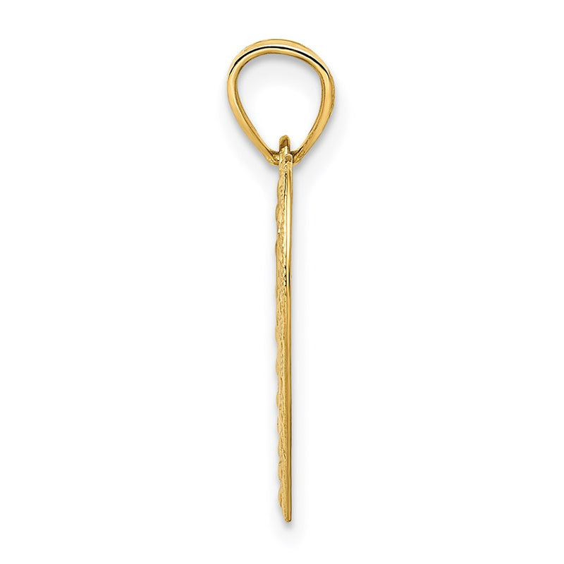 14K Yellow Gold Polished Doves In Heart Pendant
