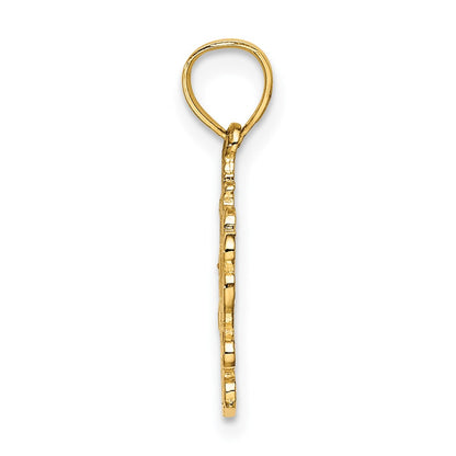 14K Yellow Gold Love With Heart Charm