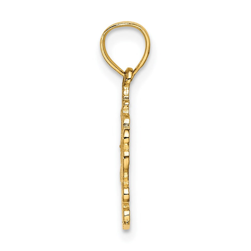 14K Yellow Gold Love With Heart Charm