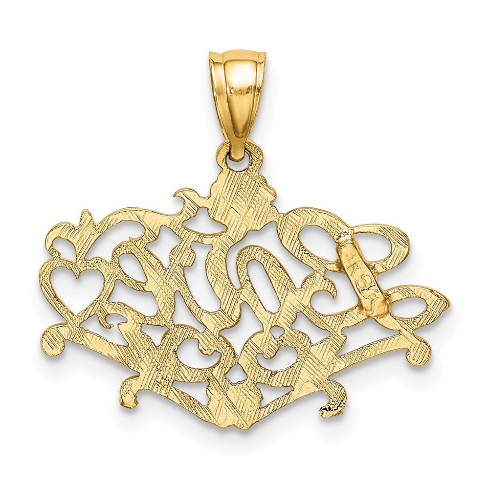 14K Yellow Gold Love With Heart Charm