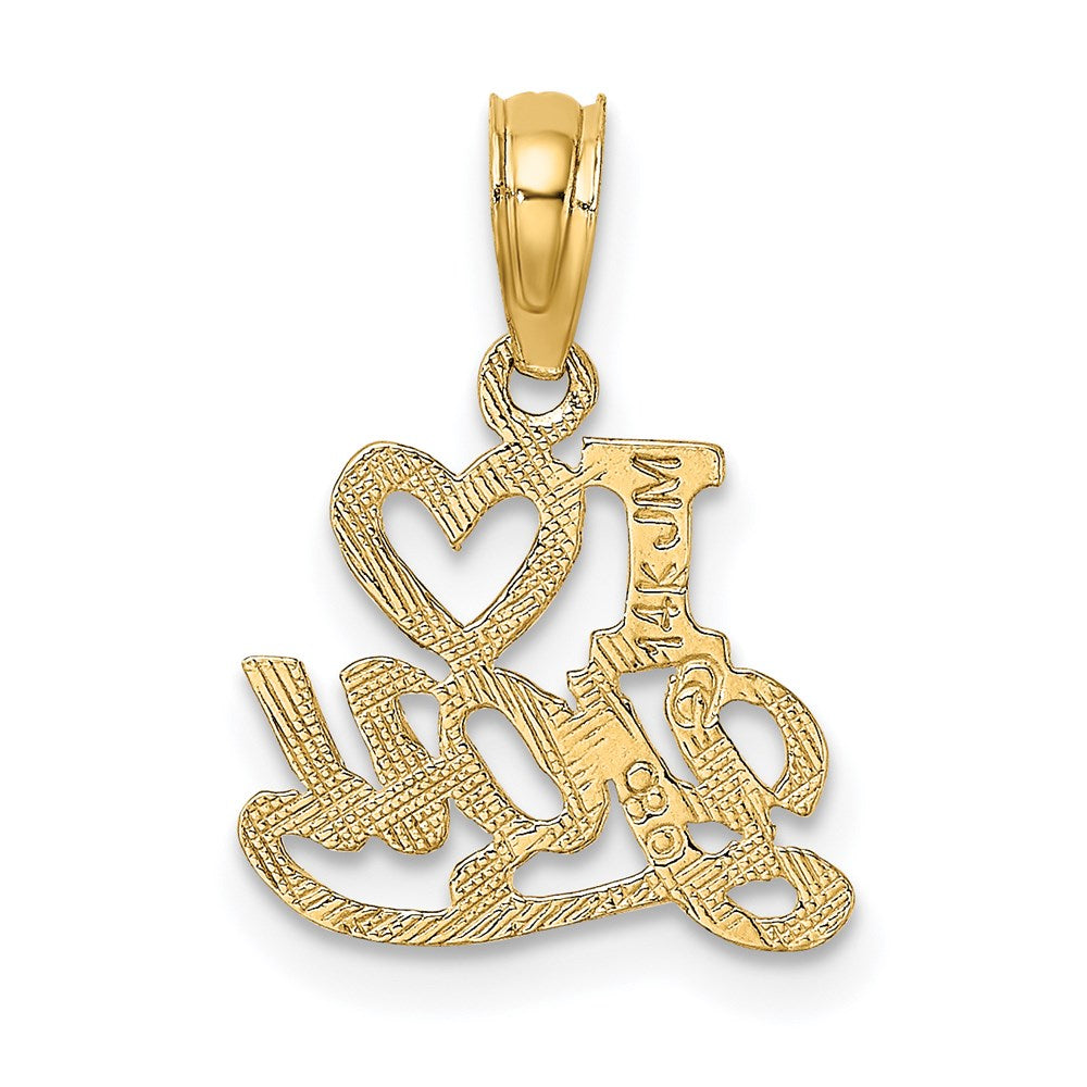 14K Yellow Gold Polished And Textured I Heart You Charm