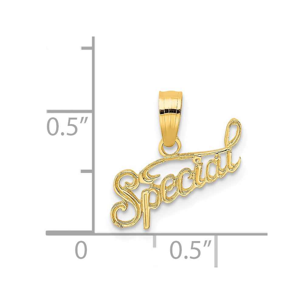 14K Yellow Gold Polished And Textured Special Charm