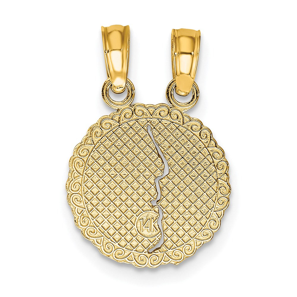 14K Yellow Gold Best Friends Forever Break Apart Charm