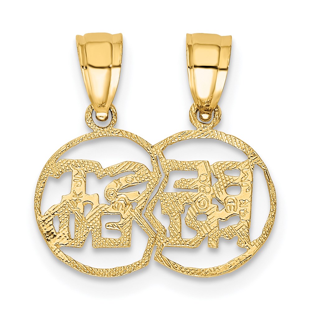 14K Yellow Gold Break Apart Cut-Out Best Friend Charm