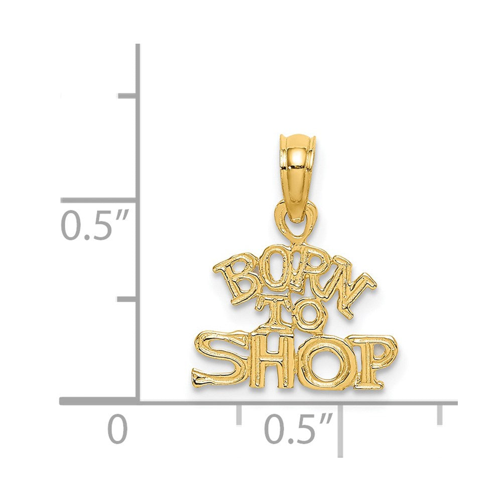14K Yellow Gold Born To Shop Charm