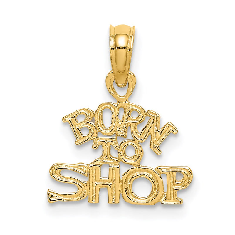 14K Yellow Gold Born To Shop Charm
