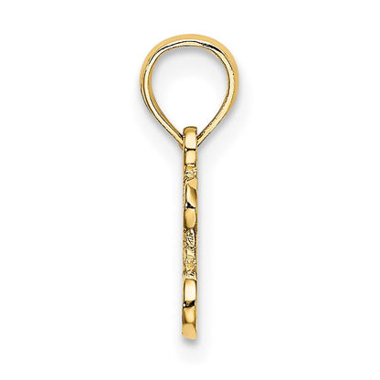 14K Yellow Gold Polished / Textured I Love Charm