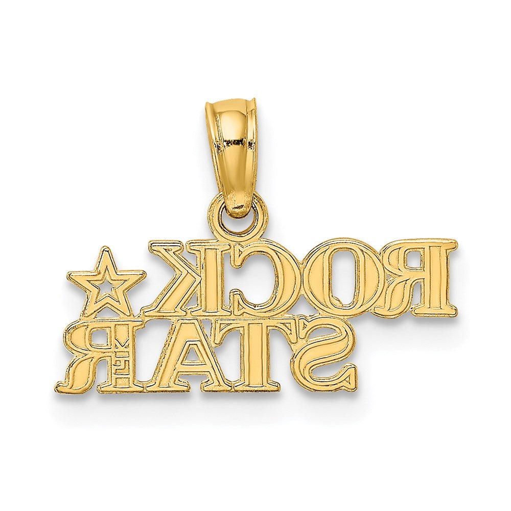 14K Yellow Gold Polished Rock Star Charm