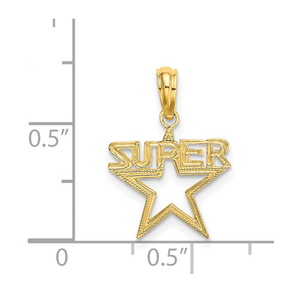 14K Yellow Gold Super Star Charm