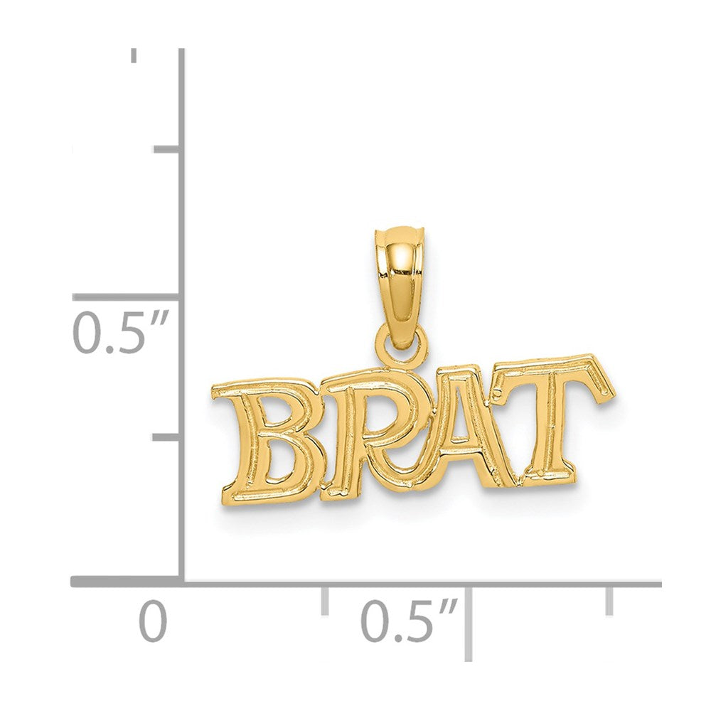 14K Yellow Gold Polished Brat Charm