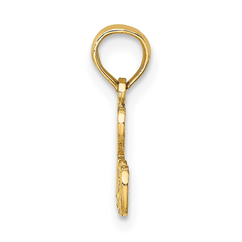14K Yellow Gold Polished/Textured I Love Bingo Charm