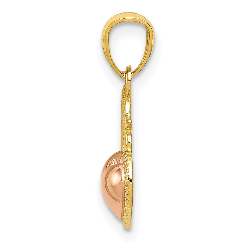 14K Two-Tone Sweet 16 Heart Pendant