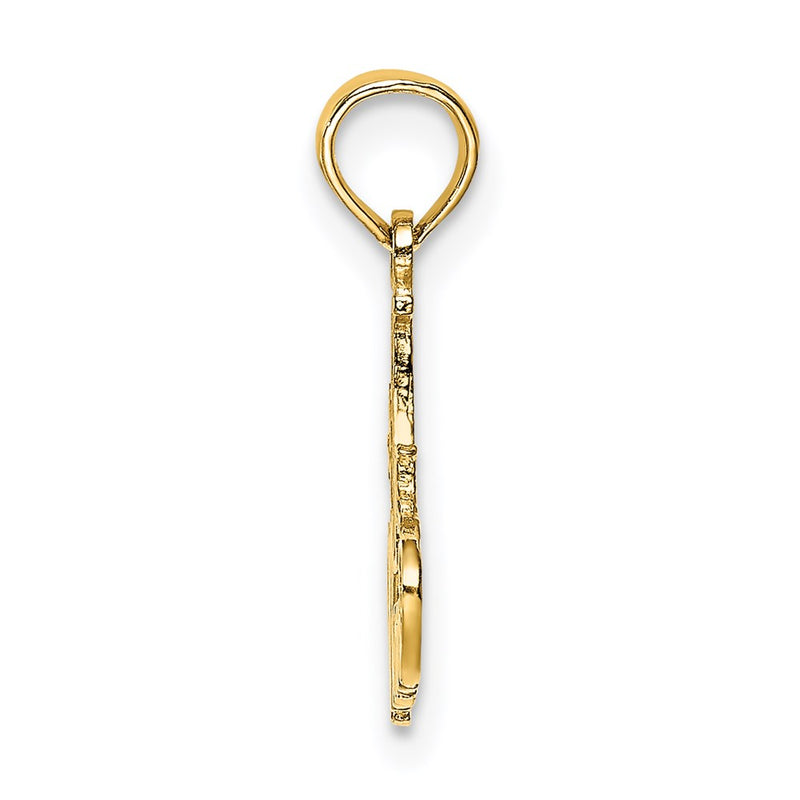 14K Yellow Gold Polished #1 Mom Pendant