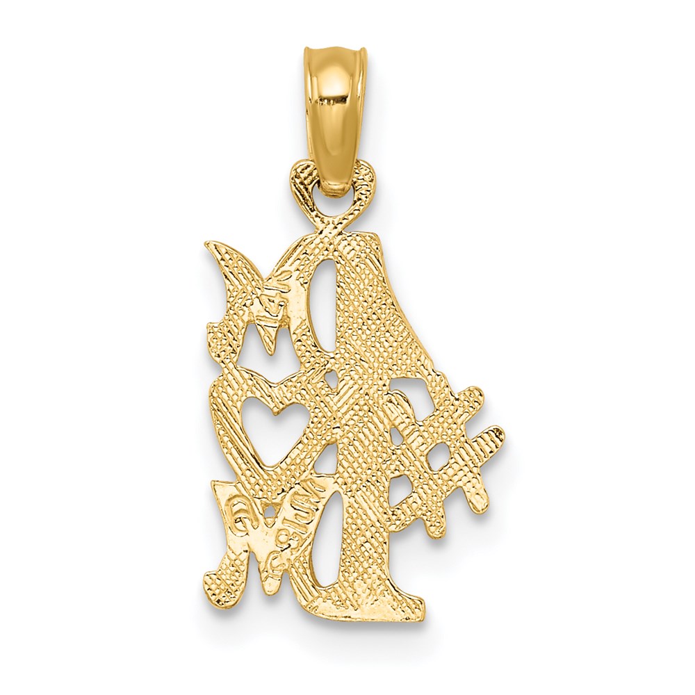 14K Yellow Gold #1 Mom Charm
