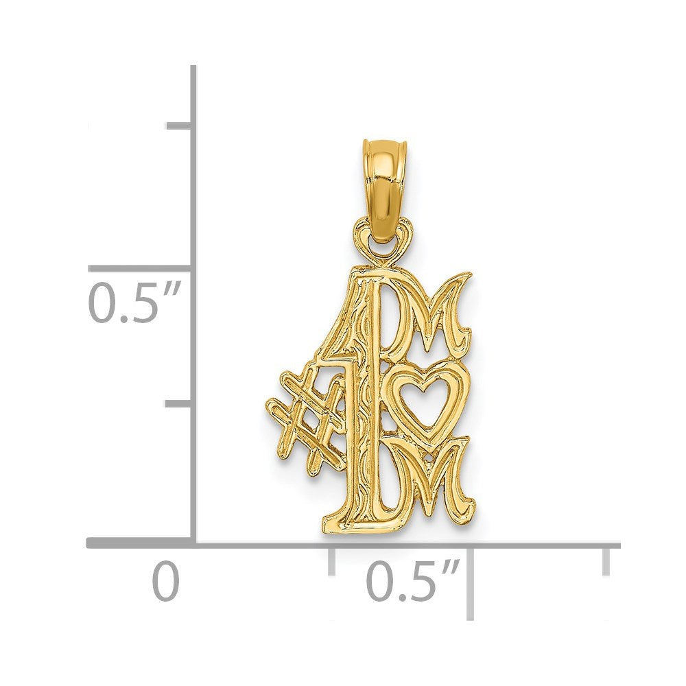 14K Yellow Gold #1 Mom Charm