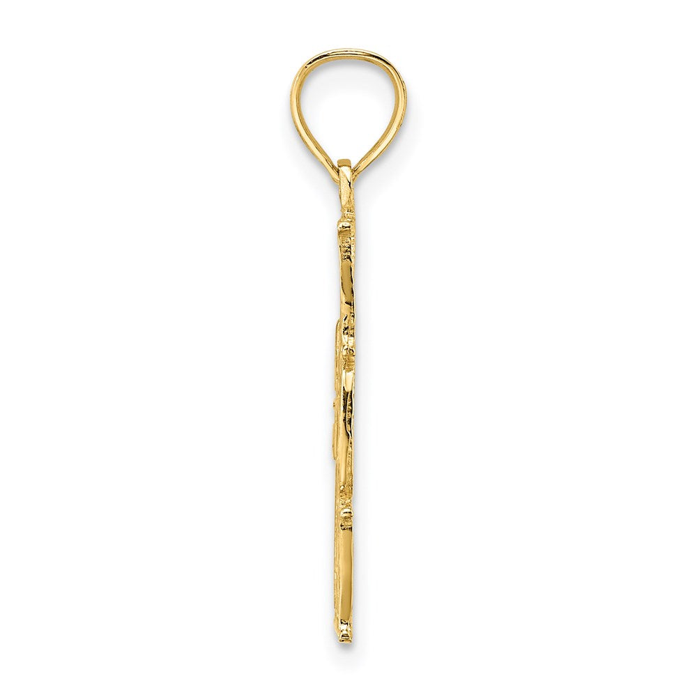 14K Yellow Gold #1 Mom Vertical Charm