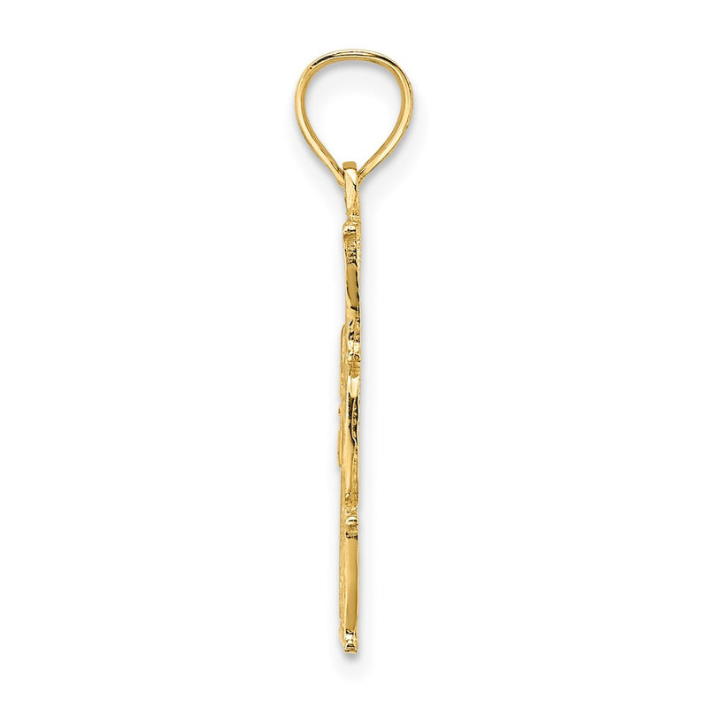 14K Yellow Gold #1 Mom Vertical Charm