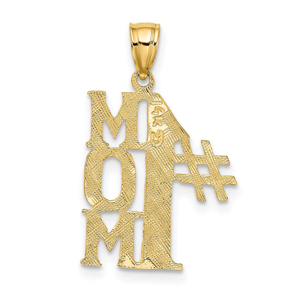 14K Yellow Gold #1 Mom Vertical Charm