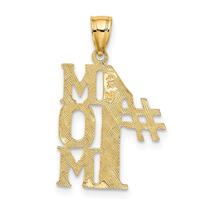 14K Yellow Gold #1 Mom Vertical Charm