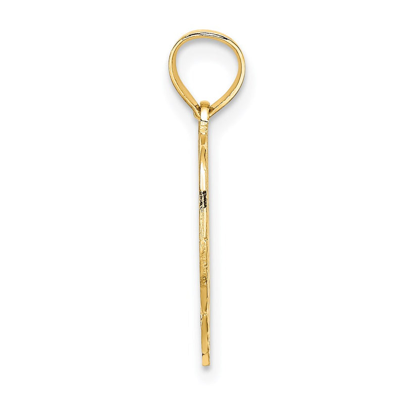 14K Yellow Gold Mom In Heart Charm