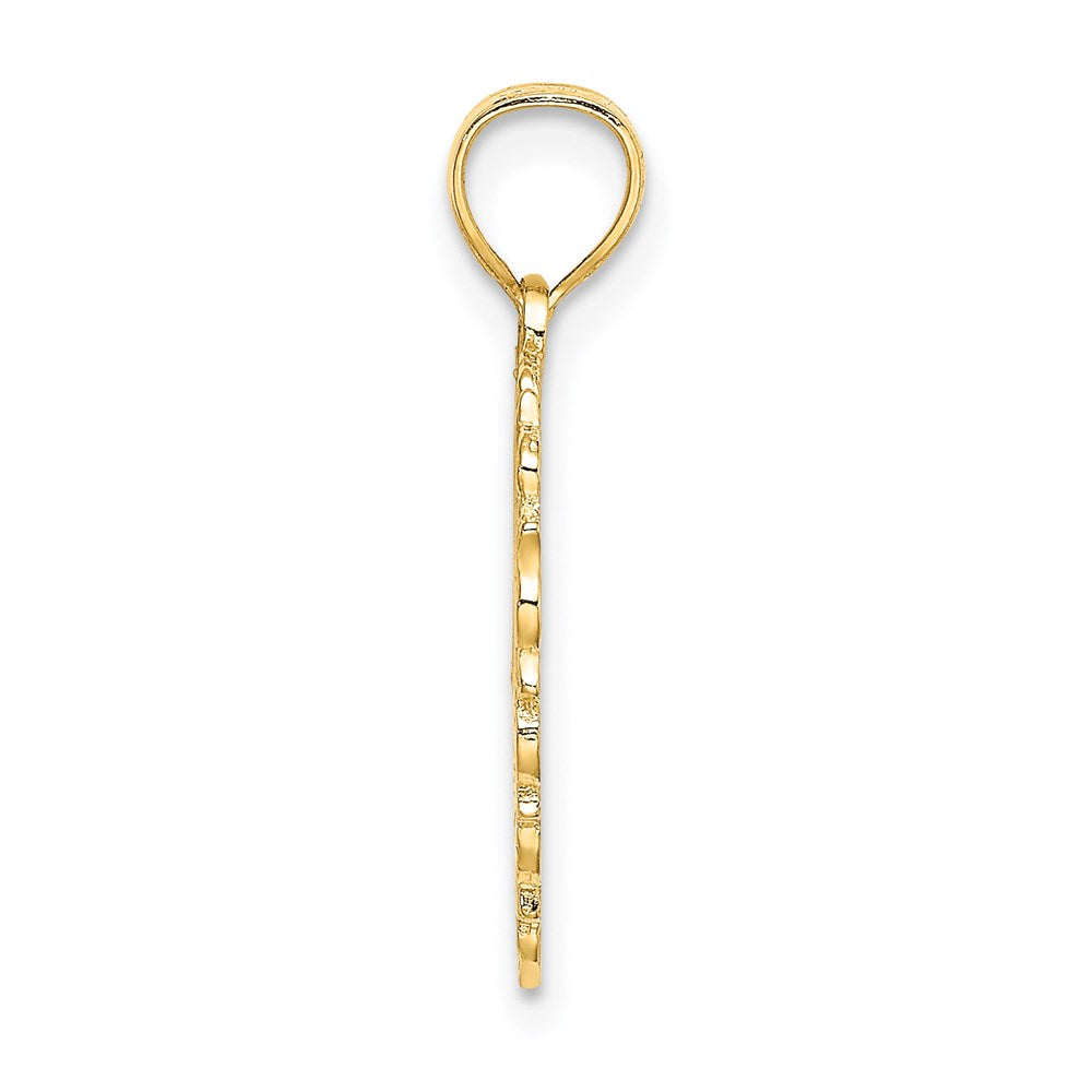 14K Yellow Gold Mom In Heart Charm