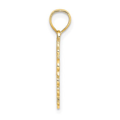 14K Yellow Gold Mom In Heart Charm