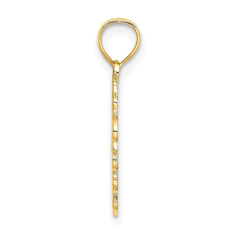 14K Yellow Gold Mom In Heart Charm
