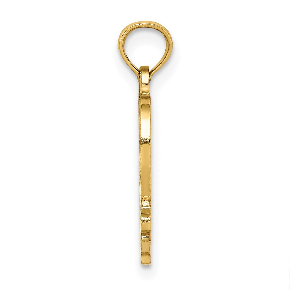 14K Yellow Gold #1 Mother In Heart Frame Charm