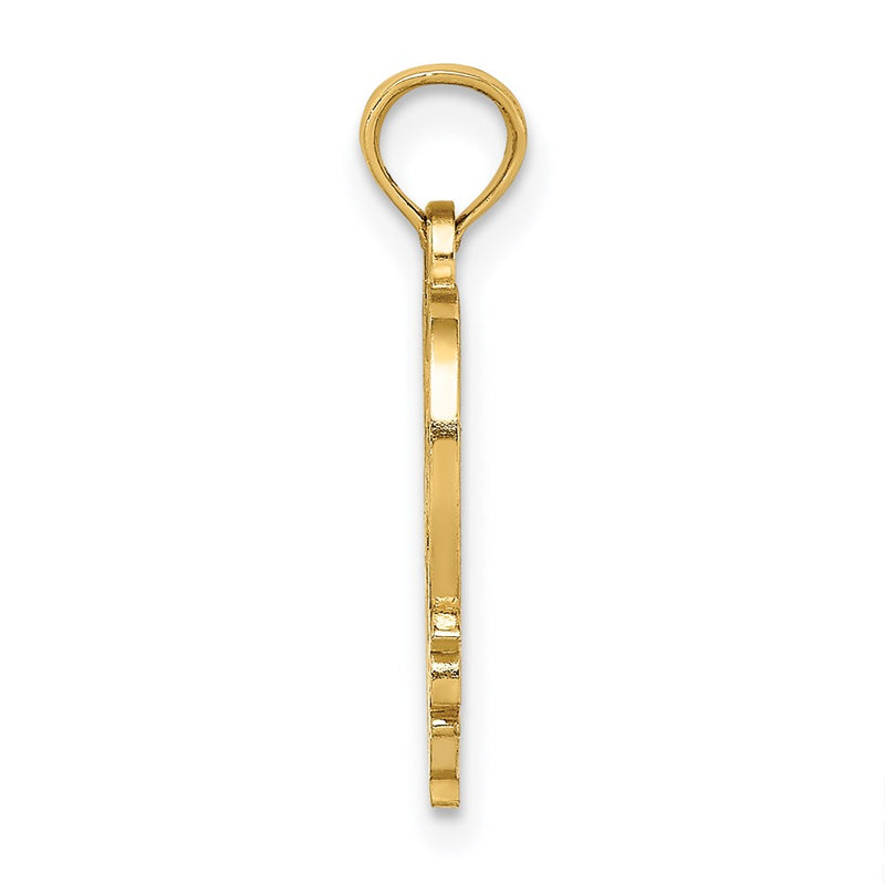 14K Yellow Gold #1 Mother In Heart Frame Charm