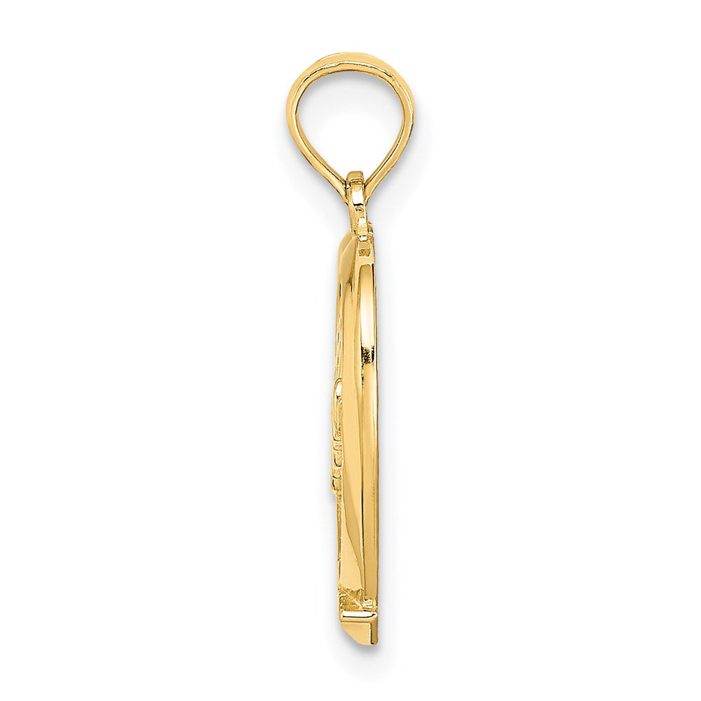 14K Yellow Gold #1 Mom In Heart Charm