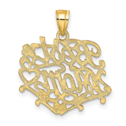 14K Yellow Gold Best Mom Charm