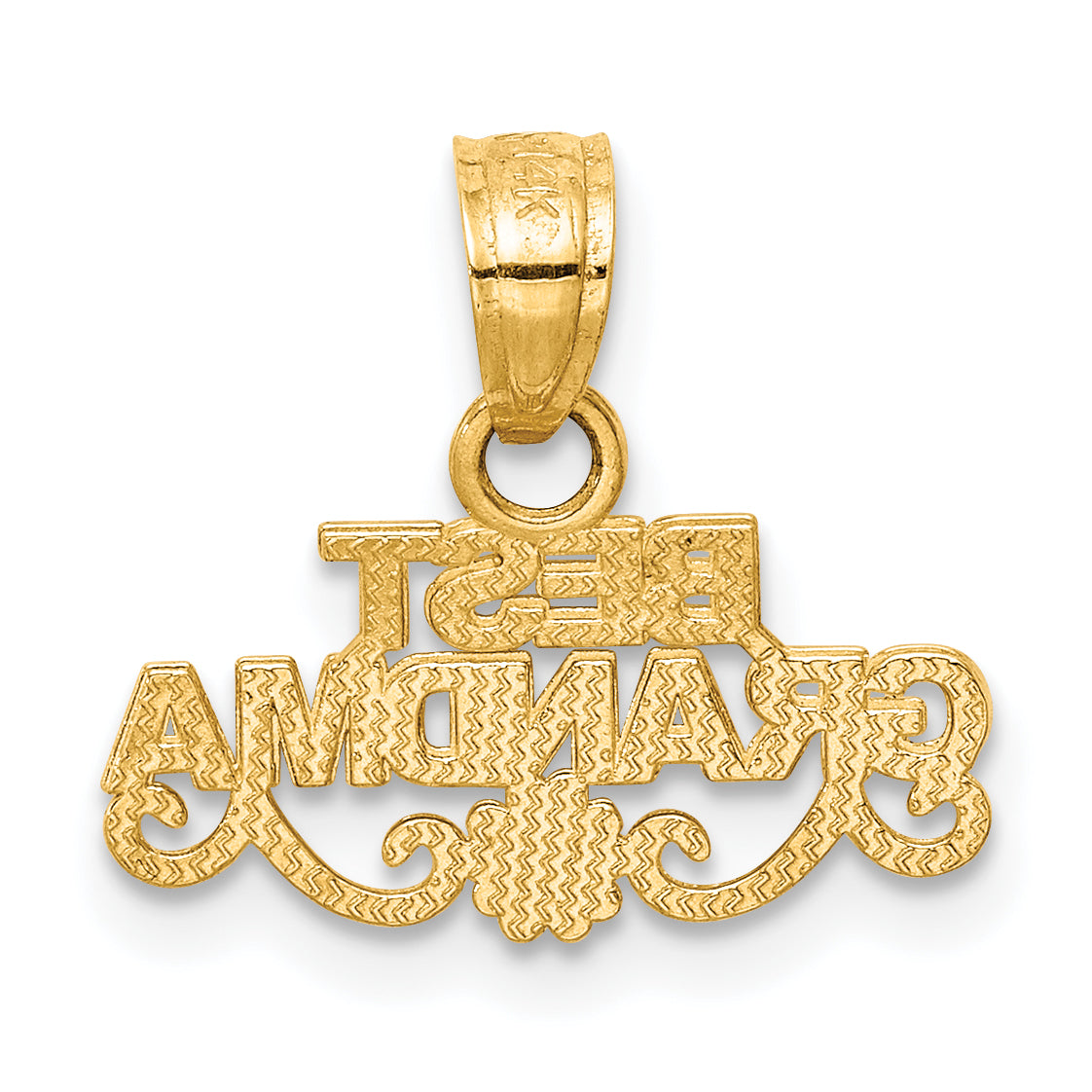14K Yellow Gold Best Grandma Pendant