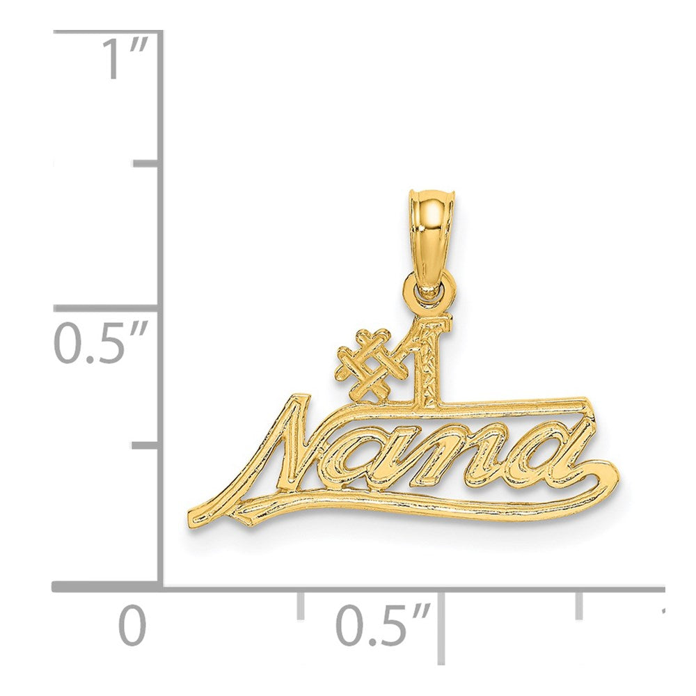 14K Yellow Gold #1 Nana Script Charm