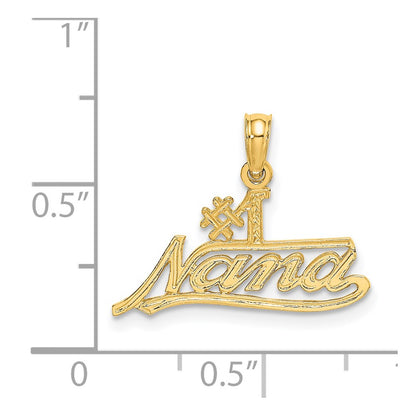 14K Yellow Gold #1 Nana Script Charm