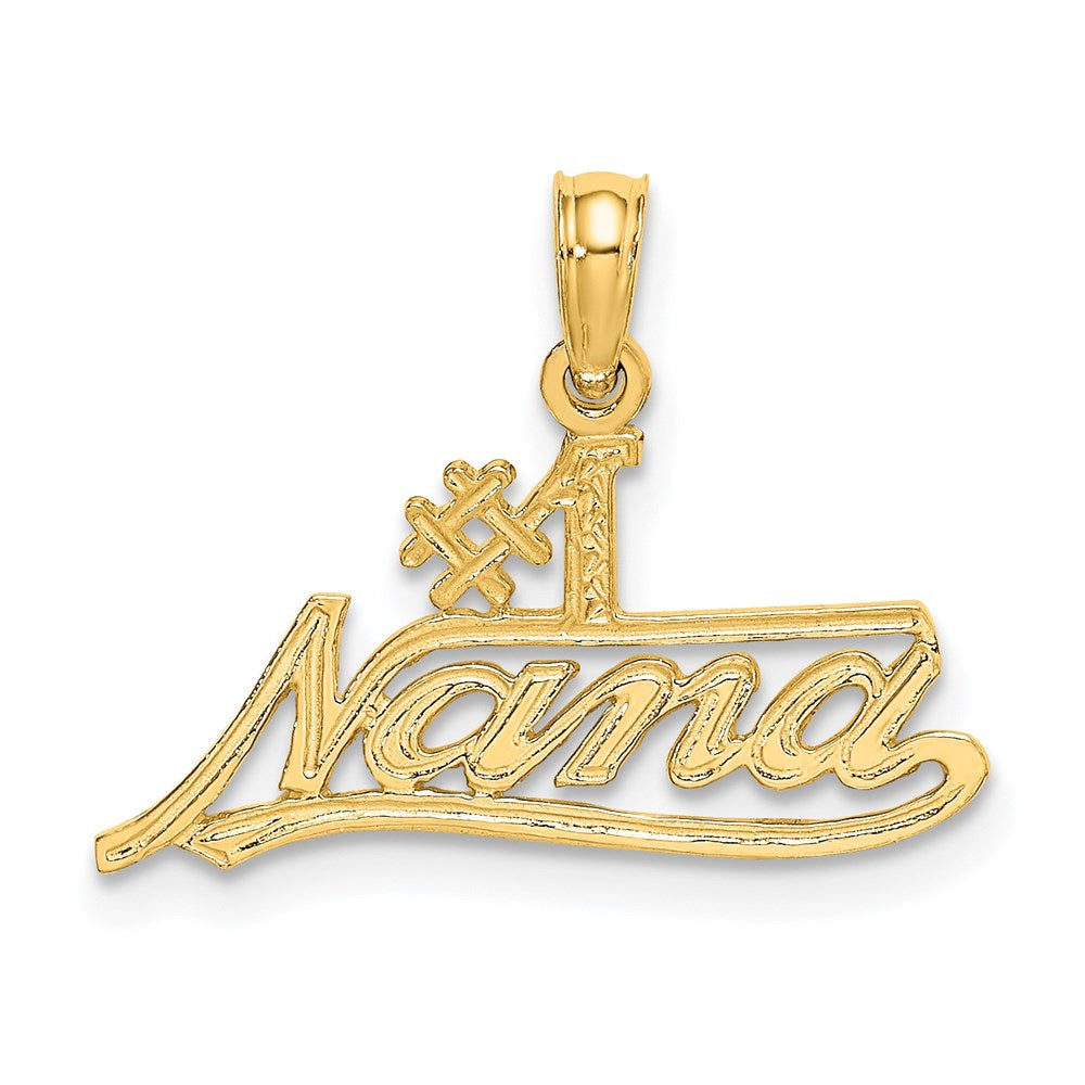 14K Yellow Gold #1 Nana Script Charm
