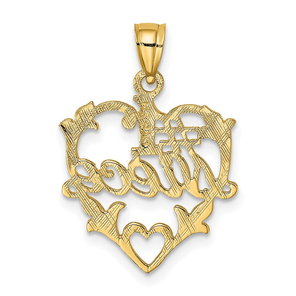 14K Yellow Gold #1 Niece In Heart Charm