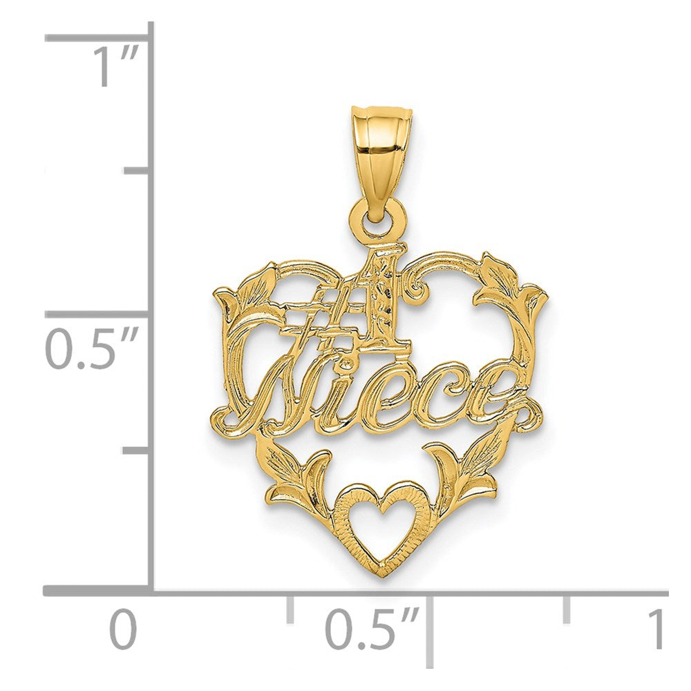 14K Yellow Gold #1 Niece In Heart Charm